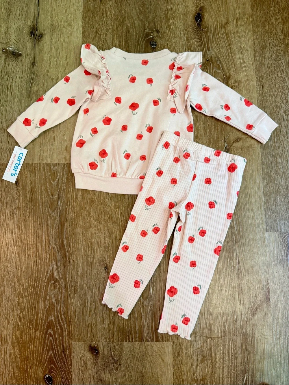 Carter's Pink Floral Ruffle Pajama Set